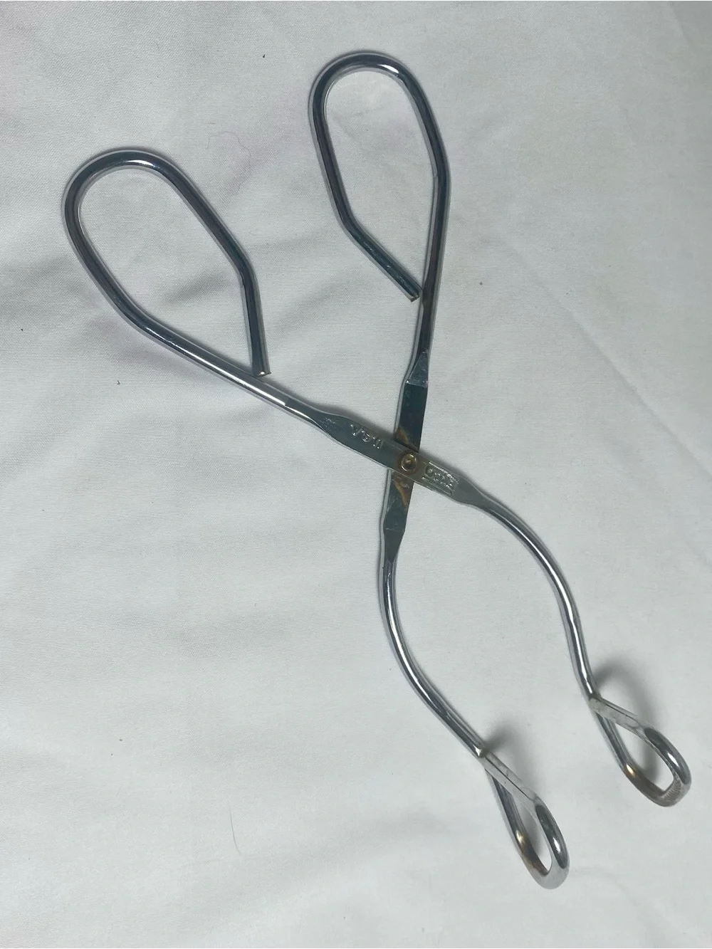 VTG Ekco Kitchen Tongs Stainless Metal Scissor Style Gripping Made In USA